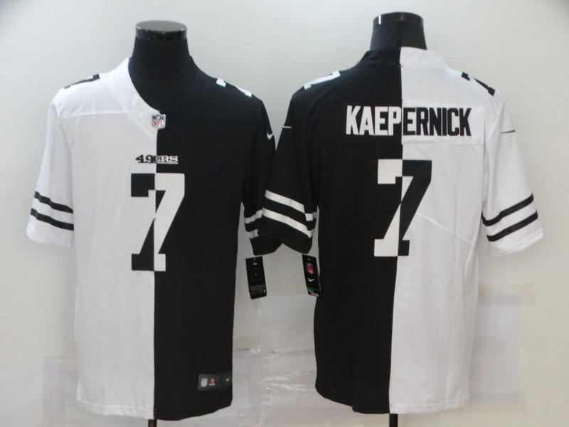Men's San Francisco 49ers Colin Kaepernick #7 Black/White Jersey